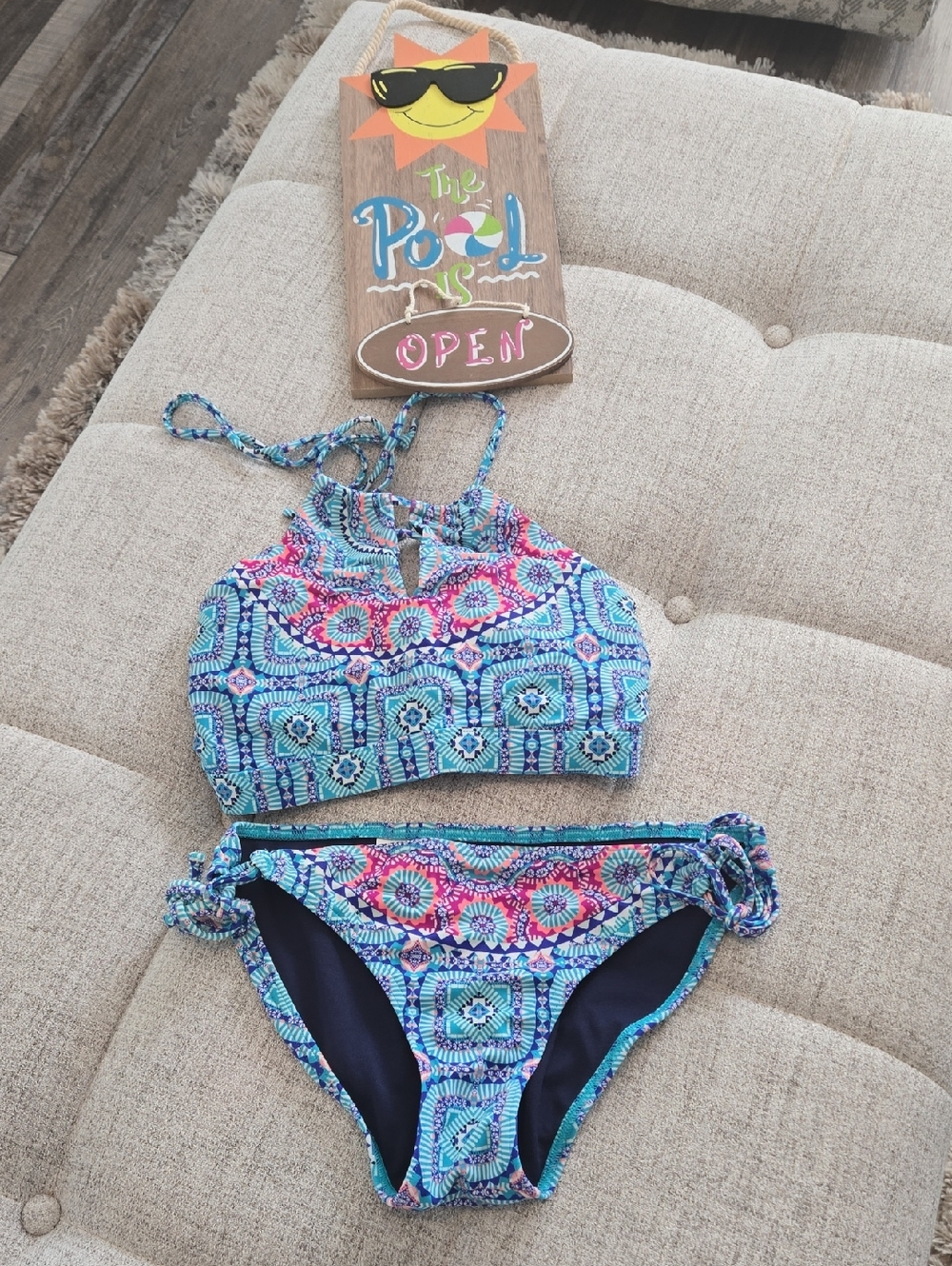 Athleta Turquoise  Patterned Two-Piece Bikini